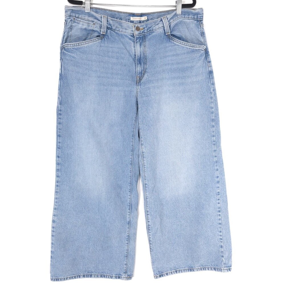 LEVIS Women's‎ Jeans 94 Baggy Wide Leg 34X29 Light Wash Cotton Flare A5929-0001